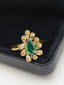 14K GOLD 0.55 CT NATURAL EMERALD & DIAMOND RING