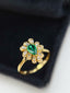 14K GOLD 0.55 CT NATURAL EMERALD & DIAMOND RING