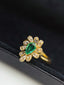 14K GOLD 0.55 CT NATURAL EMERALD & DIAMOND RING