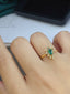 14K GOLD 0.55 CT NATURAL EMERALD & DIAMOND RING