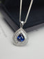 14K GOLD 1.55 CT NATURAL SAPPHIRE & DIAMOND PENDANT( WITHOUT CHAIN )