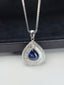 14K GOLD 1.55 CT NATURAL SAPPHIRE & DIAMOND PENDANT( WITHOUT CHAIN )