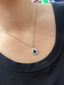 14K GOLD 1.55 CT NATURAL SAPPHIRE & DIAMOND PENDANT( WITHOUT CHAIN )