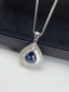 14K GOLD 1.55 CT NATURAL SAPPHIRE & DIAMOND PENDANT( WITHOUT CHAIN )