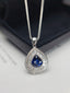 14K GOLD 1.55 CT NATURAL SAPPHIRE & DIAMOND PENDANT( WITHOUT CHAIN )