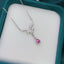 14K GOLD 0.55 CT NATURAL RUBY & DIAMOND & SAPPHIRE NECKLACE