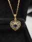 14K GOLD 0.80 CT NATURAL SAPPHIRE & DIAMOND PENDANT( WITHOUT CHAIN )
