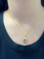 14K GOLD 0.80 CT NATURAL SAPPHIRE & DIAMOND PENDANT( WITHOUT CHAIN )
