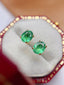 14K GOLD 1.00 CT NATURAL EMERALD EARRINGS