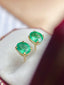 14K GOLD 1.00 CT NATURAL EMERALD EARRINGS