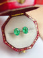 14K GOLD 1.00 CT NATURAL EMERALD EARRINGS