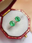 14K GOLD 1.00 CT NATURAL EMERALD EARRINGS