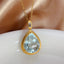 14K GOLD 8.10 CT NATURAL AQUAMARINE & SAPPHIRE PENDANT( WITHOUT CHAIN )