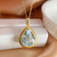 14K GOLD 8.10 CT NATURAL AQUAMARINE & SAPPHIRE PENDANT( WITHOUT CHAIN )