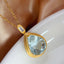 14K GOLD 8.10 CT NATURAL AQUAMARINE & SAPPHIRE PENDANT( WITHOUT CHAIN )