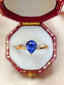 14K GOLD 1.15 CT NATURAL SAPPHIRE & DIAMOND RING