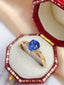 14K GOLD 1.15 CT NATURAL SAPPHIRE & DIAMOND RING