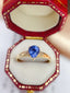 14K GOLD 1.15 CT NATURAL SAPPHIRE & DIAMOND RING