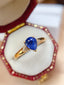 14K GOLD 1.15 CT NATURAL SAPPHIRE & DIAMOND RING