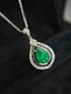 14K GOLD 2.00 CT VIVID GREEN NATURAL EMERALD & DIAMOND PENDANT( WITHOUT CHAIN )