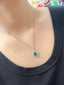14K GOLD 2.00 CT VIVID GREEN NATURAL EMERALD & DIAMOND PENDANT( WITHOUT CHAIN )