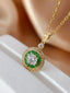 14K GOLD 1.00 CT NATURAL TSAVORITE & DIAMOND & SAPPHIRE PENDANT( WITHOUT CHAIN )