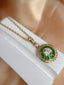 14K GOLD 1.00 CT NATURAL TSAVORITE & DIAMOND & SAPPHIRE PENDANT( WITHOUT CHAIN )