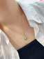 14K GOLD 1.00 CT NATURAL TSAVORITE & DIAMOND & SAPPHIRE PENDANT( WITHOUT CHAIN )
