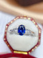 14K GOLD 1.10 CT NATURAL SAPPHIRE & SAPPHIRE RING