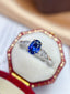 14K GOLD 1.10 CT NATURAL SAPPHIRE & SAPPHIRE RING