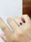 14K GOLD 1.10 CT NATURAL SAPPHIRE & SAPPHIRE RING