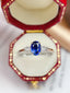 14K GOLD 1.10 CT NATURAL SAPPHIRE & SAPPHIRE RING