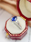 14K GOLD 1.10 CT NATURAL SAPPHIRE & SAPPHIRE RING