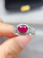 14K GOLD 1.10 CT NATURAL RUBY & DIAMOND RING