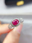 14K GOLD 1.10 CT NATURAL RUBY & DIAMOND RING
