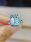 14K GOLD 3.40 CT NATURAL AQUAMARINE & DIAMOND RING