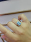 14K GOLD 3.40 CT NATURAL AQUAMARINE & DIAMOND RING