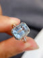 14K GOLD 3.40 CT NATURAL AQUAMARINE & DIAMOND RING