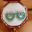 14K GOLD 1.00 CT NATURAL EMERALD & DIAMOND EARRINGS