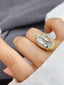 14K GOLD 14.45 CT NATURAL AQUAMARINE & DIAMOND & TSAVORITE RING