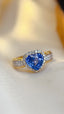 14K GOLD 2.50 CT NATURAL SAPPHIRE & DIAMOND RING