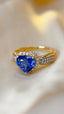 14K GOLD 2.50 CT NATURAL SAPPHIRE & DIAMOND RING