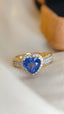 14K GOLD 2.50 CT NATURAL SAPPHIRE & DIAMOND RING