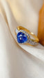 14K GOLD 2.50 CT NATURAL SAPPHIRE & DIAMOND RING