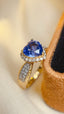 14K GOLD 2.50 CT NATURAL SAPPHIRE & DIAMOND RING