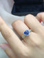 14K GOLD 2.50 CT NATURAL SAPPHIRE & DIAMOND RING