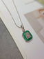 14K GOLD 1.50 CT NATURAL EMERALD & SAPPHIRE PENDANT( WITHOUT CHAIN )