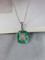 14K GOLD 1.50 CT NATURAL EMERALD & SAPPHIRE PENDANT( WITHOUT CHAIN )