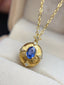 14K GOLD 0.70 CT NATURAL SAPPHIRE & DIAMOND PENDANT( WITHOUT CHAIN )