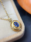 14K GOLD 0.70 CT NATURAL SAPPHIRE & DIAMOND PENDANT( WITHOUT CHAIN )